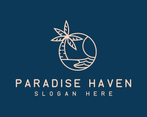 Beach Palm Tree logo design