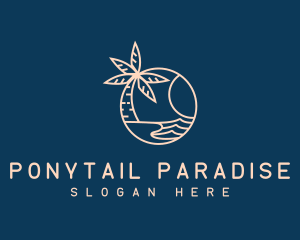 Beach Palm Tree logo design