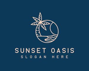 Beach Palm Tree logo design