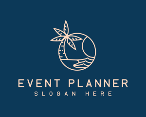 Island - Beach Palm Tree logo design