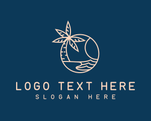 Beach Palm Tree Logo