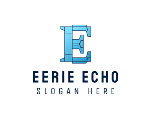 Modern E Outline logo design