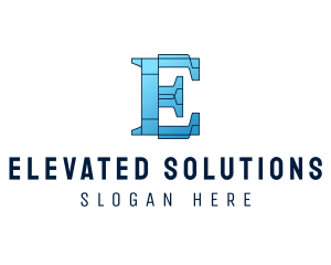 Modern E Outline logo design