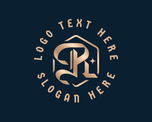 Letter R - Classic Gothic Badge logo design