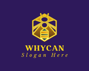 Golden Hexagon Bee Logo