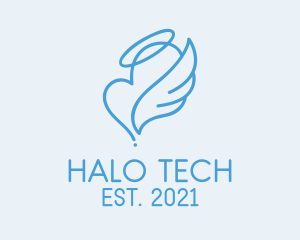 Halo - Blue Angel Heart Halo logo design