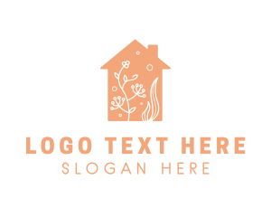 Home - Orange Floral Home logo design