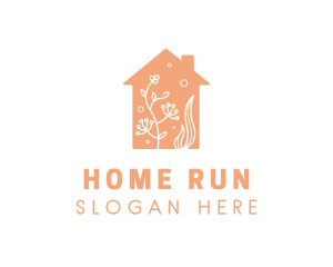 Orange Floral Home logo design