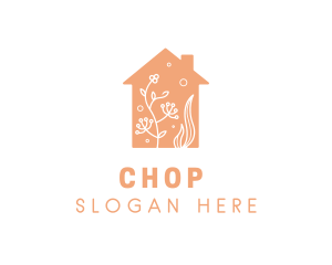 Eco Friendly - Orange Floral Home logo design