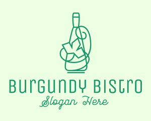 Burgundy - Minimalist Wine Vine Bottle logo design