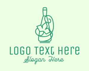 Minimalist Wine Vine Bottle Logo