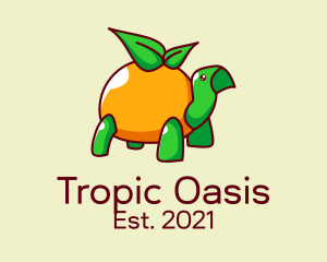 Tropic - Tropical Orange Turtle logo design