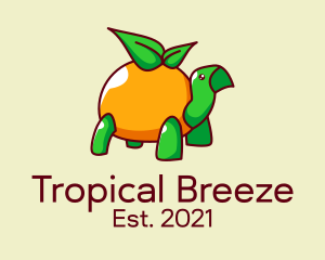 Tropical Orange Turtle  logo design