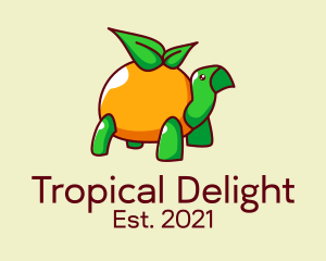 Tropical Orange Turtle  logo design