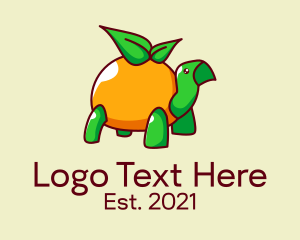 Tortoise - Tropical Orange Turtle logo design