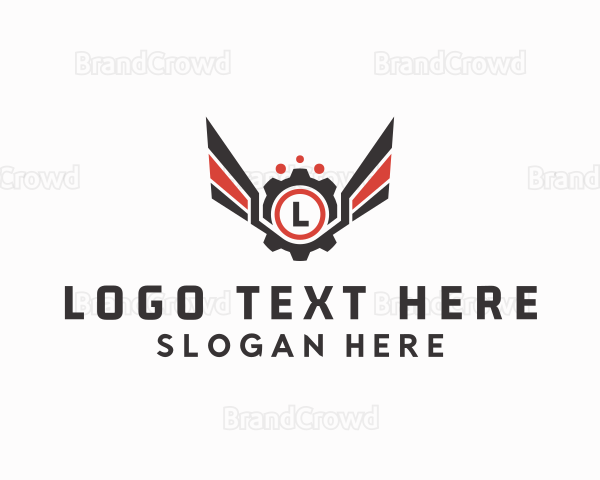 Mechanical Cog Wings Mechanic Logo