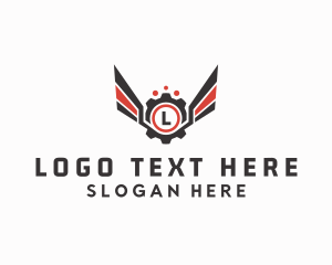 Work - Mechanical Cog Wings Mechanic logo design