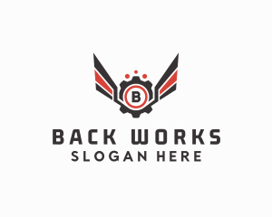 Mechanical Cog Wings Mechanic logo design