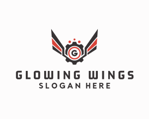 Mechanical Cog Wings Mechanic logo design