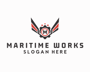 Mechanical Cog Wings Mechanic logo design