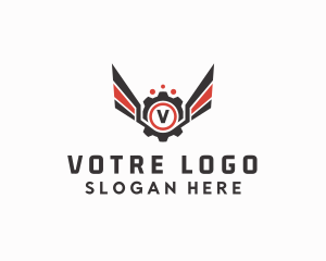 Repair - Mechanical Cog Wings Mechanic logo design