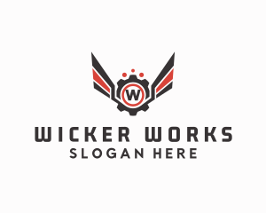 Mechanical Cog Wings Mechanic logo design