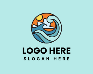 Sunshine - Beach Vacation Wave logo design