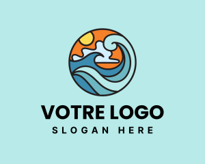Mirage - Beach Vacation Wave logo design