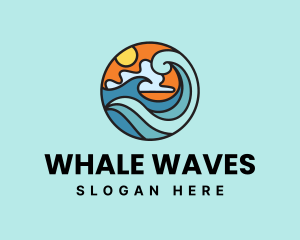 Beach Vacation Wave logo design