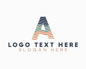 Lettermark - Modern Wavy Company Letter A logo design