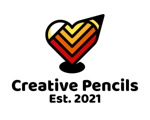 Heart Pencil Art  logo design