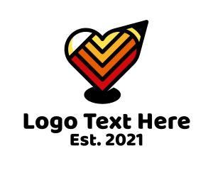 Pencil - Heart Pencil Art logo design