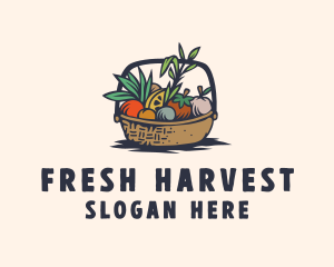 Vegetables - Fruit Vegetable Basket Grocery logo design