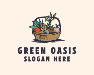 Fruit Vegetable Basket Grocery logo design