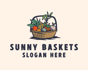 Fruit Vegetable Basket Grocery logo design