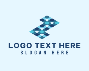 Data - Digital Pixel Letter Z logo design