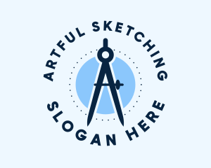 Sketching - Round Technical Compass logo design