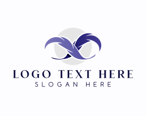 Notary - Infinity Feather Literature logo design