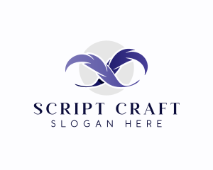 Screenwriter - Infinity Feather Literature logo design