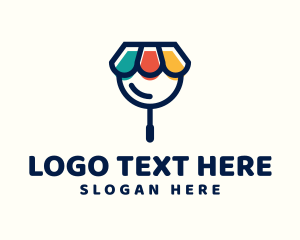 Zoom - Awning Magnifying Glass logo design