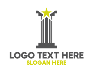 Lawyer - Grey Pillar Star logo design