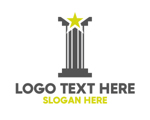 Shooting Star - Grey Pillar Star logo design