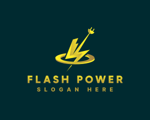 Electric Plug Lightning logo design