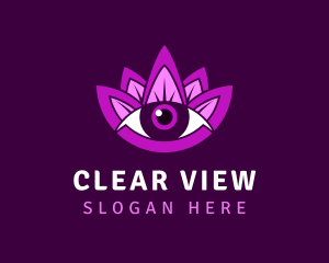 Purple Lotus Eye logo design