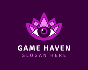 Vision - Purple Lotus Eye logo design
