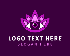 Illuminati - Purple Lotus Eye logo design