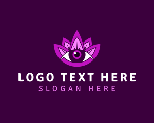 Lotus Flower - Purple Lotus Eye logo design