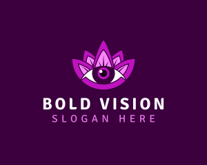 Purple Lotus Eye logo design