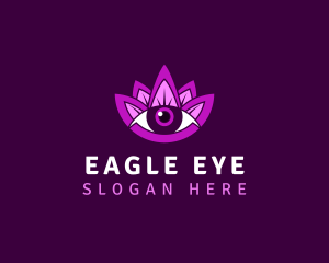 Purple Lotus Eye logo design