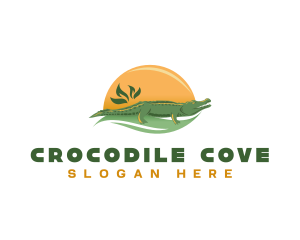 Wildlife Zoo Crocodile logo design